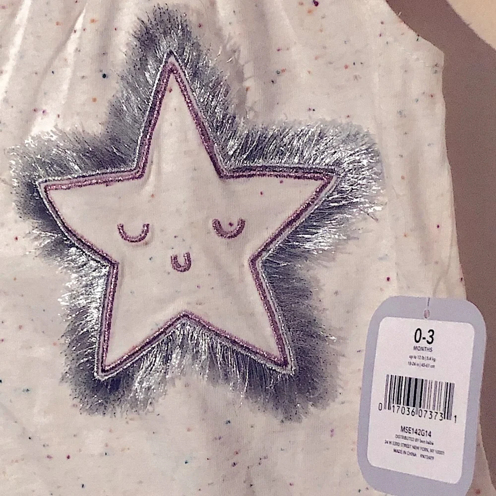 3/$25 🍄 NWT René Rofe Tinsel Star Baby Romper 0-3 mos
